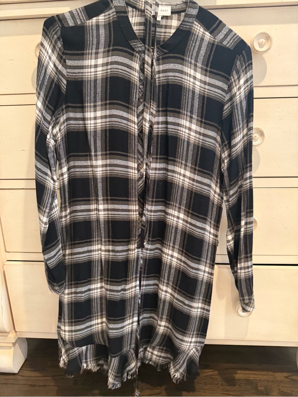 Bella Dahl Black and White Plaid Mini Dress